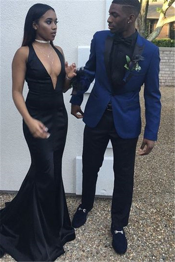 Navy Blue Slim Fit Best Prom Mens Suit with Peaked Lapel Navy Blue Slim Fit Best Prom Mens Suit with Peaked Lapel