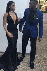 Navy Blue Slim Fit Best Prom Mens Suit with Peaked Lapel-Ballbella