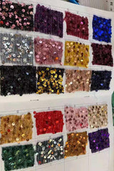 New Arrival Mermaid Charming Sequined Evening Dresses Off-The-Shoulder Floor Length Prom Dresses-Ballbella