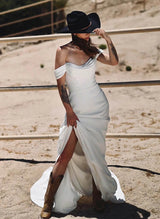 Off-the-Shoulder Wedding Dresses Cowl Neck-Ballbella