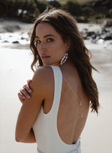 Pearl Wedding Dress Minimalistic Open Back-Ballbella