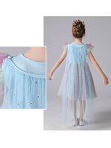 Pink Jewel Neck Short Sleeves Kids Social Party Dresses Princess Dress-Ballbella