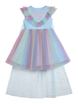 Pink Jewel Neck Short Sleeves Kids Social Party Dresses Princess Dress-Ballbella