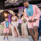 Pink Shawl Lapel One Button Custom design Wedding Suits for Men-Ballbella