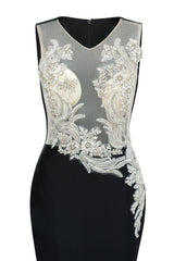Portrait Trumpet Sweep Train Sleeveless Beading Evening Dress-Ballbella