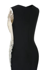 Portrait Trumpet Sweep Train Sleeveless Beading Evening Dress-Ballbella