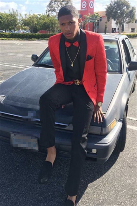 Red Men Suit Online Jacquard Shawl Lapel Prom Party Suit Red Men Suit Online Jacquard Shawl Lapel Prom Party Suit