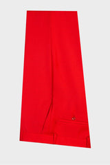 Red Peaked Lapel Double-Breasted Prom Suit-Ballbella
