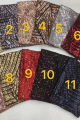 Red Sequins Shiny V-Neck Mermaid Long Prom Dresses-Ballbella