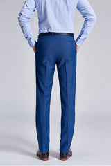 Romantic Plaid Royal Blue Mens Suits for Business-Ballbella