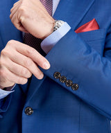 Romantic Plaid Royal Blue Mens Suits for Business-Ballbella