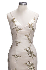 SAGE Mermaid V-neck Spaghetti Floor-length Crystal Beads Prom Dresses-Ballbella