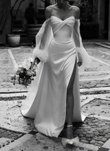 Satin Wedding Dress for Summer Beach Church Resort-Ballbella