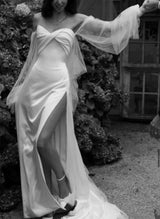 Satin Wedding Dress for Summer Beach Church Resort-Ballbella