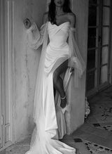 Satin Wedding Dress for Summer Beach Church Resort-Ballbella