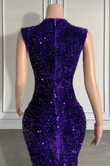 Sequined Sleeveless Mermaid Prom Dress with Beadings-Ballbella