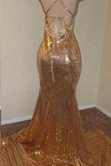 Sequins Sleeveless Front Slit Floor Length Mermaid Dresses-Ballbella