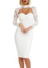 Sex Long Sleeves High Neck Sheath/Column Homecoming Dresses-Ballbella