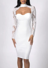 Sex Long Sleeves High Neck Sheath/Column Homecoming Dresses-Ballbella