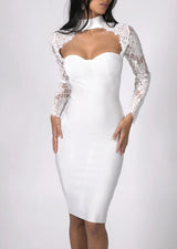 Sex Long Sleeves High Neck Sheath/Column Homecoming Dresses-Ballbella
