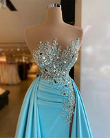 Sexy Sleeveless Sequins Mermaid Prom Dress with Detachable Train-Ballbella