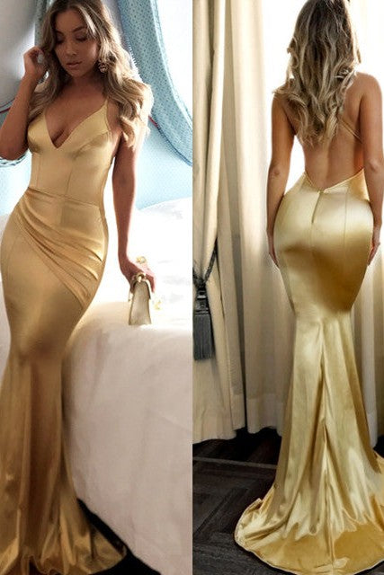 Sexy Spaghetti Straps Backless Mermaid Prom Dress Sequins V-Neck Chiff Ballbella Sexy Spaghetti Straps Backless Mermaid Prom Dress Sequins V-Neck Chiff Ballbella