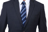Sharp-looking Plaid Grey Mens Suits Notch Lapel Suits for Men-Ballbella