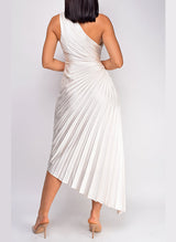 Sheath/Column One-Shoulder Asymmetrical Homecoming Dresses With Pleated-Ballbella