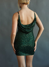 Sheath/Column Short/Mini Sequined(Non-Stretch) Homecoming Dresses-Ballbella