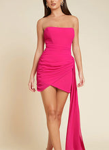 Sheath/Column Strapless Sleeveless Short/Mini Jersey Homecoming Dresses-Ballbella
