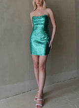 Sheath/Column Sweetheart Sequined(Non-Stretch) Homecoming Dresses-Ballbella