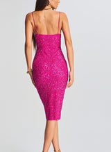 Sheath/Column V-Neck Sleeveless Sequined Homecoming Dresses-Ballbella