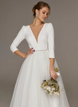 Short Wedding Dresses Sleeves-Ballbella