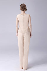 Sleeveless jewel beading vintage mother's suit-Ballbella