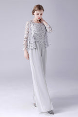 Sleeveless strap backless lace vintage mother's suit-Ballbella