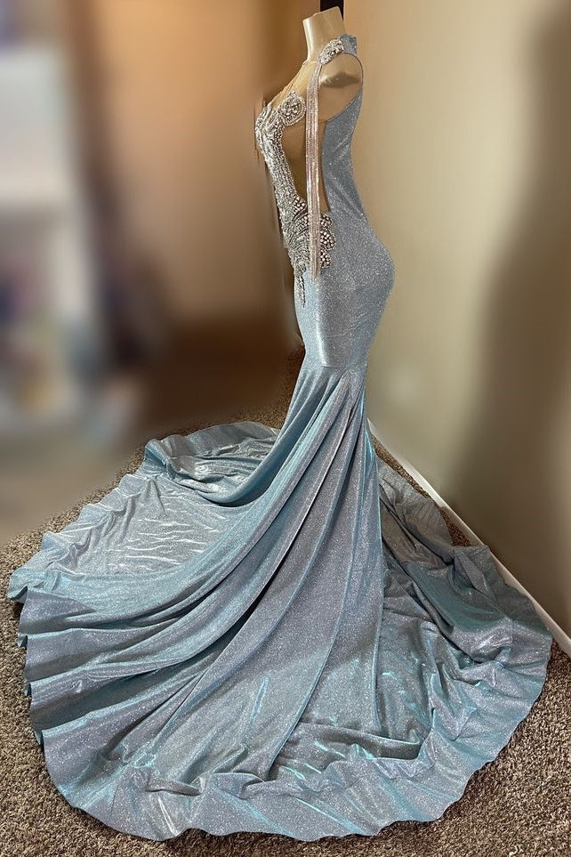 beaded open back prom dresses Jovani 43623 Backless Beaded Prom Dress V Neckline Tight Fitted Sequins Slit Nude/Silver/Gold / 8