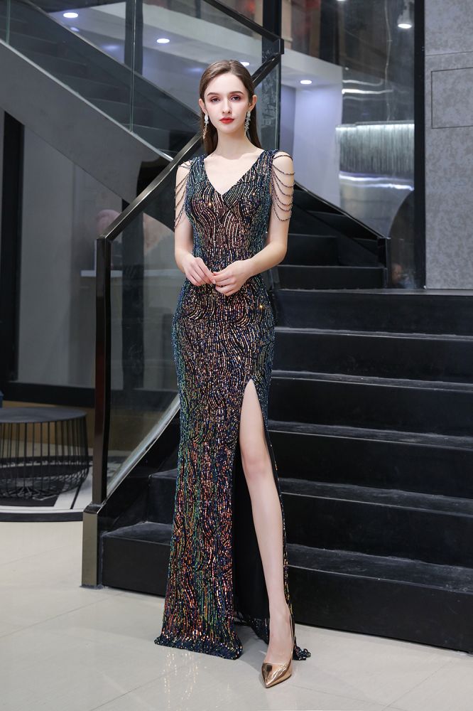black sequin dress sale Sail to Sable Ruffle Neck Dress in Black Sequin