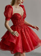 Sparkly Sequined Princess Homecoming Dresses-Ballbella