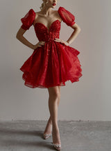 Sparkly Sequined Princess Homecoming Dresses-Ballbella