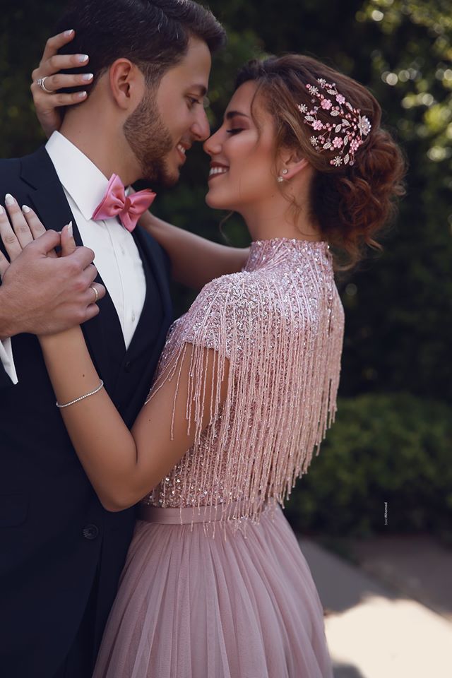 Special High Neck Tassel Beading Cap Sleeves Princess Prom Dresses Blushing Pink Evening Gowns Special High Neck Tassel Beading Cap Sleeves Princess Prom Dresses Blushing Pink Evening Gowns