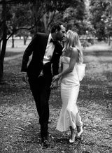 Strapless Sleeveless Ankle-Length Wedding Dresses Bows-Ballbella