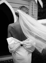 Strapless Sleeveless Ankle-Length Wedding Dresses Bows-Ballbella