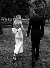 Strapless Sleeveless Ankle-Length Wedding Dresses Bows-Ballbella