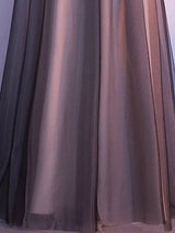 Stunning Black Evening Dresses Long V Neck Lace Tulle Sleeveless A Lien Floor Length Formal Evening Dress-Ballbella