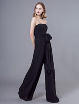 Stunning Black Jumpsuits Formal Evening Wedding Party Convertible Chiffon Long One Size Fits All Bridesmaid Dresses-Ballbella