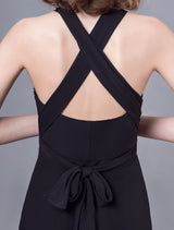 Stunning Black Jumpsuits Formal Evening Wedding Party Convertible Chiffon Long One Size Fits All Bridesmaid Dresses-Ballbella