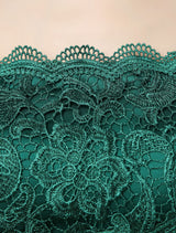 Stunning Lace Evening Dress Off The Shoulder Mermaid Party Dress Dark Green Half Sleeve Maxi Occasion Dress wedding guest dress-Ballbella