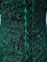 Stunning Lace Evening Dress Off The Shoulder Mermaid Party Dress Dark Green Half Sleeve Maxi Occasion Dress wedding guest dress-Ballbella