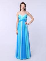 Stunning Multicolor A-line Chiffon evening dress with Sweetheart Neck Criss-Cross-Ballbella