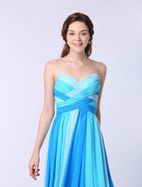 Stunning Multicolor A-line Chiffon evening dress with Sweetheart Neck Criss-Cross-Ballbella